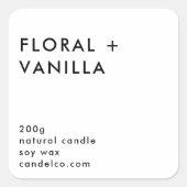Floral Vanilla Custom Candle Label Sticker  スクエアシール (正面)