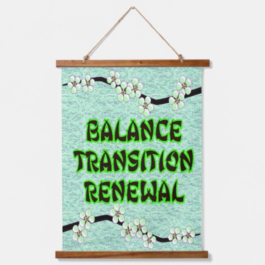 floral vibes 吊り下げ型タペストリー (正面)