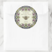 Floral Victorian Honey Label Personalize ラウンドシール (バッグ)