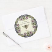 Floral Victorian Honey Label Personalize ラウンドシール (封筒)