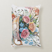  Floral Vine Pattern – Soft Watercolor Boho art アクセントクッション (正面(垂直))