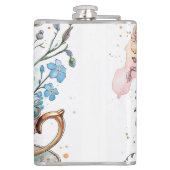  Floral Vine Pattern – Soft Watercolor Boho art フラスク (裏面)
