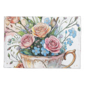  Floral Vine Pattern – Soft Watercolor Boho art 枕カバー (裏面)