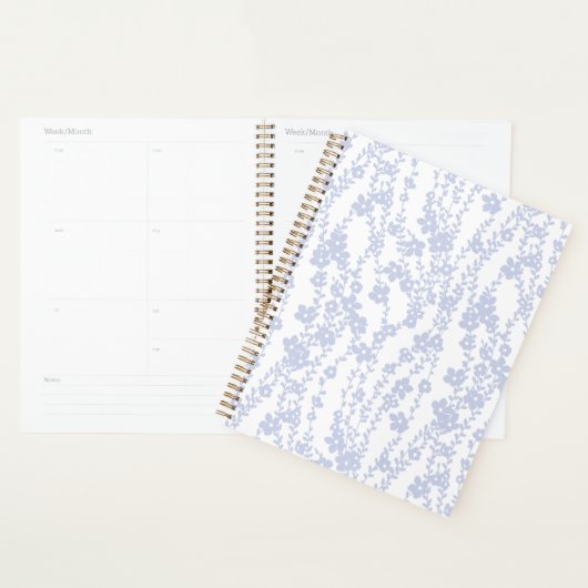 Floral Vines (White - Periwinkle) プランナー手帳 (ディスプレー)