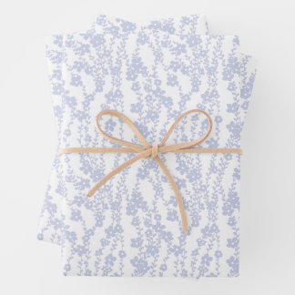 Floral Vines (White - Periwinkle) ラッピングペーパーシート