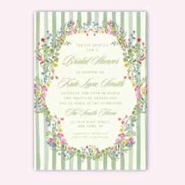 Floral Vintage Bridal Shower Invitation: Editable  招待状