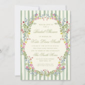 Floral Vintage Bridal Shower Invitation: Editable  招待状 (正面)