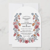 Floral Vintage Engagement Party Invitation 招待状 (正面)