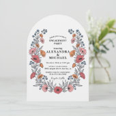 Floral Vintage Engagement Party Invitation 招待状 (スタンド正面)