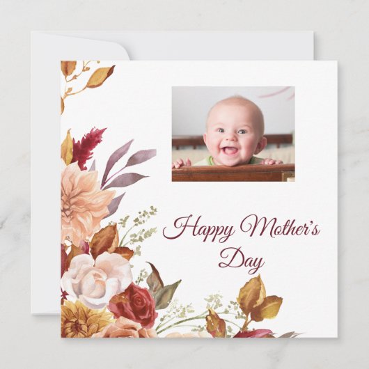 Floral Vintage Mother's Day Card - Elegant 招待状 (正面)