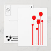 Floral Vintage rot red ポストカード (正面/裏面)