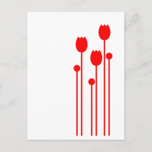 Floral Vintage rot red ポストカード (正面)