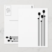 Floral Vintage schwarz ポストカード (正面/裏面)