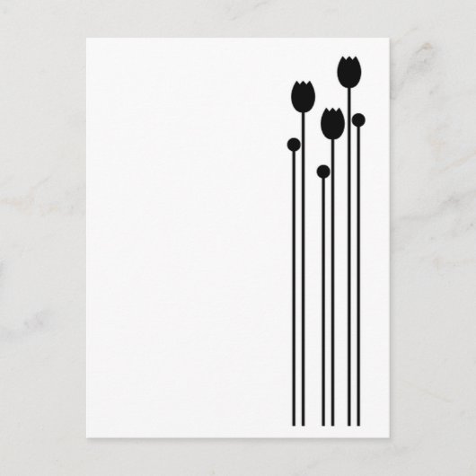 Floral Vintage schwarz ポストカード (正面)