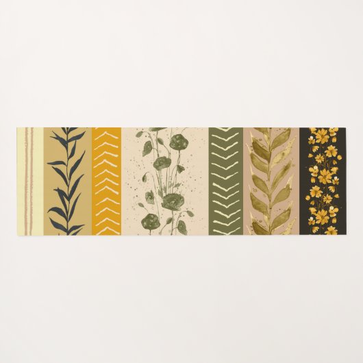 Floral Vintage Stripes ヨガマット (裏面(横))
