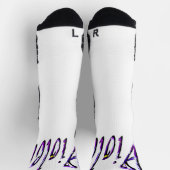 Floral Violet Name, Crew Socks ソックス (上部)