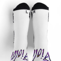 Floral Violet Name, Crew Socks