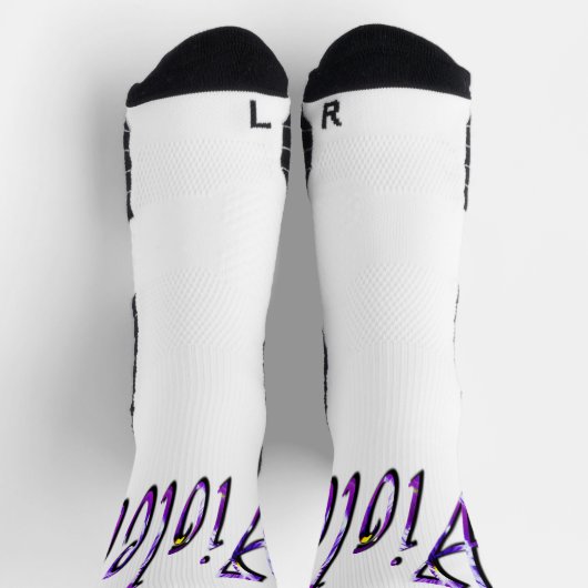 Floral Violet Name, Crew Socks ソックス (上部)