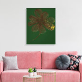 Floral Wall Art | Four-Leaf Clover キャンバスプリント (インサイチュ (リビング))