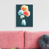  Floral Wall Art | Watercolor Hydrangeas キャンバスプリント (インサイチュ (リビング))