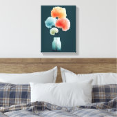  Floral Wall Art | Watercolor Hydrangeas キャンバスプリント (インサイチュ (寝室))