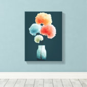  Floral Wall Art | Watercolor Hydrangeas キャンバスプリント (インサイチュ (ウッドフロア))