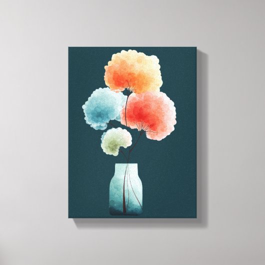  Floral Wall Art | Watercolor Hydrangeas キャンバスプリント (正面)