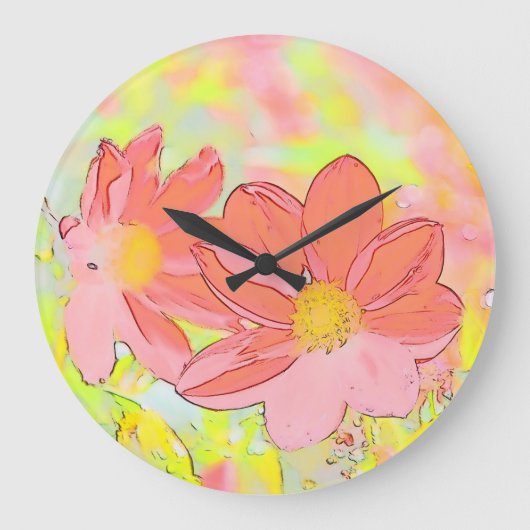 Floral Wall Clock ラージ壁時計 (正面)
