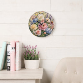 Floral Wall Clock — Botanical Design ラージ壁時計