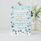 Floral Watercolor Baby Boy Shower Invitation 招待状 (スタンド正面)