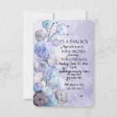 Floral Watercolor Baby Boy Shower Invitation 招待状 (正面)