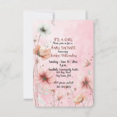 Floral Watercolor Baby Girl Shower Invitation 招待状 (正面)