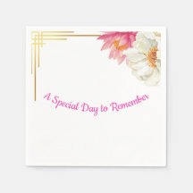 Floral Watercolor Birthday Napkins 