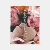 Floral Watercolor Botanical Pillow フリースブランケット (正面)