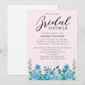Floral Watercolor Bridal Shower 招待状 (正面/裏面)