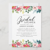 Floral Watercolor Bridal Shower 招待状 (正面)