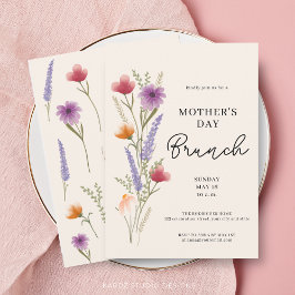 Floral Watercolor Brunch Mothers Day 招待状