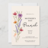 Floral Watercolor Brunch Mothers Day 招待状 (正面)