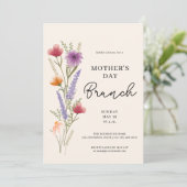 Floral Watercolor Brunch Mothers Day 招待状 (スタンド正面)