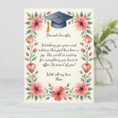 Floral Watercolor Daughter Graduation Poem Card (スタンド正面)