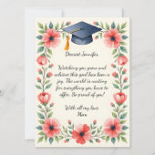 Floral Watercolor Daughter Graduation Poem Card (正面)