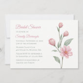Floral Watercolor Dusty Rose Sage Bridal Showers 招待状 (正面)