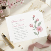 Floral Watercolor Dusty Rose Sage Bridal Showers 招待状