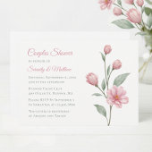 Floral Watercolor Dusty Rose Sage Couples Shower 招待状