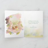 Floral Watercolor Easter Bunny Spring Holiday シーズンカード (内部)