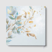Floral Watercolor gold Baby Shower ゲストブック (裏面)