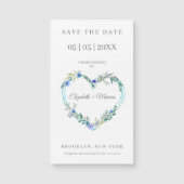 Floral Watercolor Heart with Leaves in Blue (正面)