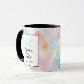 Floral Watercolor Mama Bear Mug Art マグカップ (正面左)