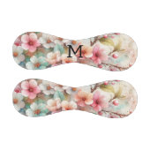 Floral watercolor monogram pink cherry blossoms  野球ボール (パネル)