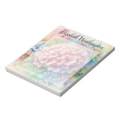 Floral watercolor monogram pink hydrangea  ノートパッド (回転)